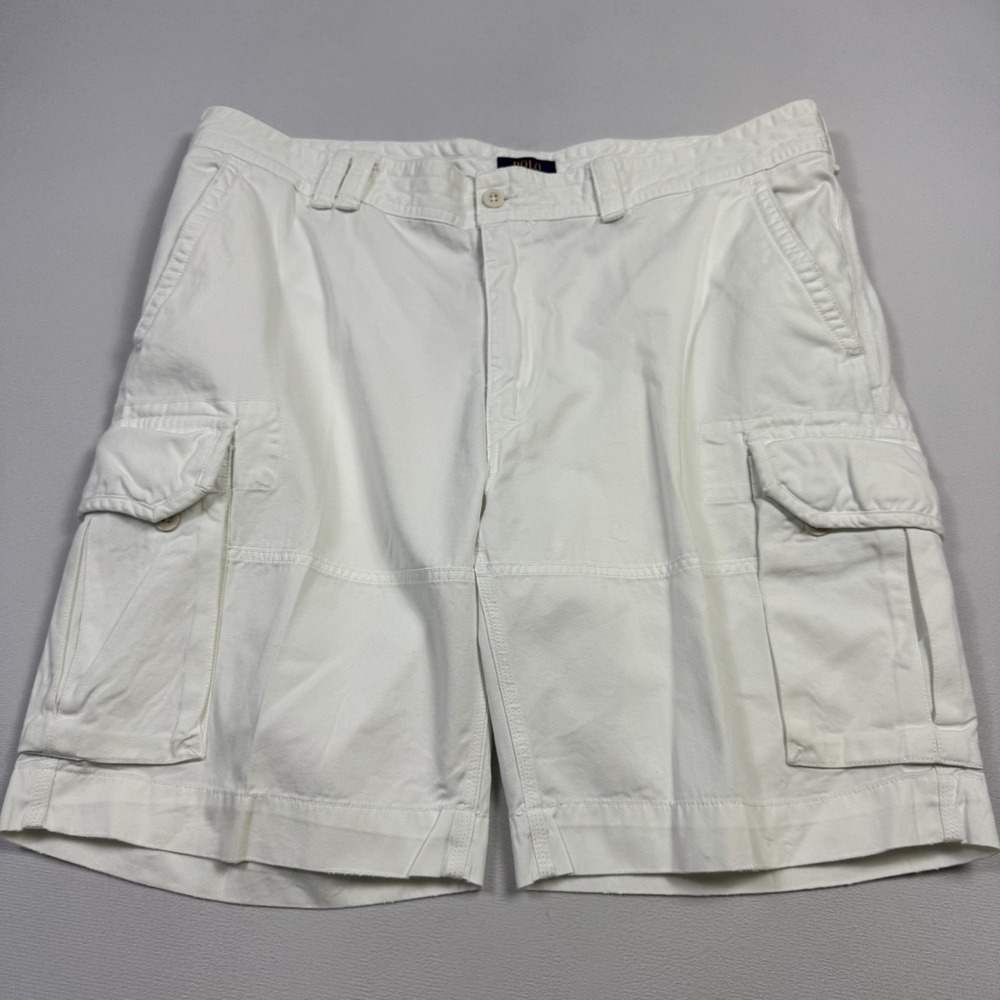 Polo Ralph Lauren Cargo Shorts Cotton 10" Inseam White Men's 42T (Tall)‎